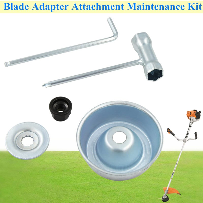 AILEETE Blade Adapter Attachment Maintenance Kit for Stihl FS55 FS55R FS56 FS56RC FS70R FS80 FS85 FS90 FS90R FS94 FS100RX FS110 FS120 FS130 FS130R (Thrust Washer, Rider Plate, Collar Nut, Wrench) - Image 2